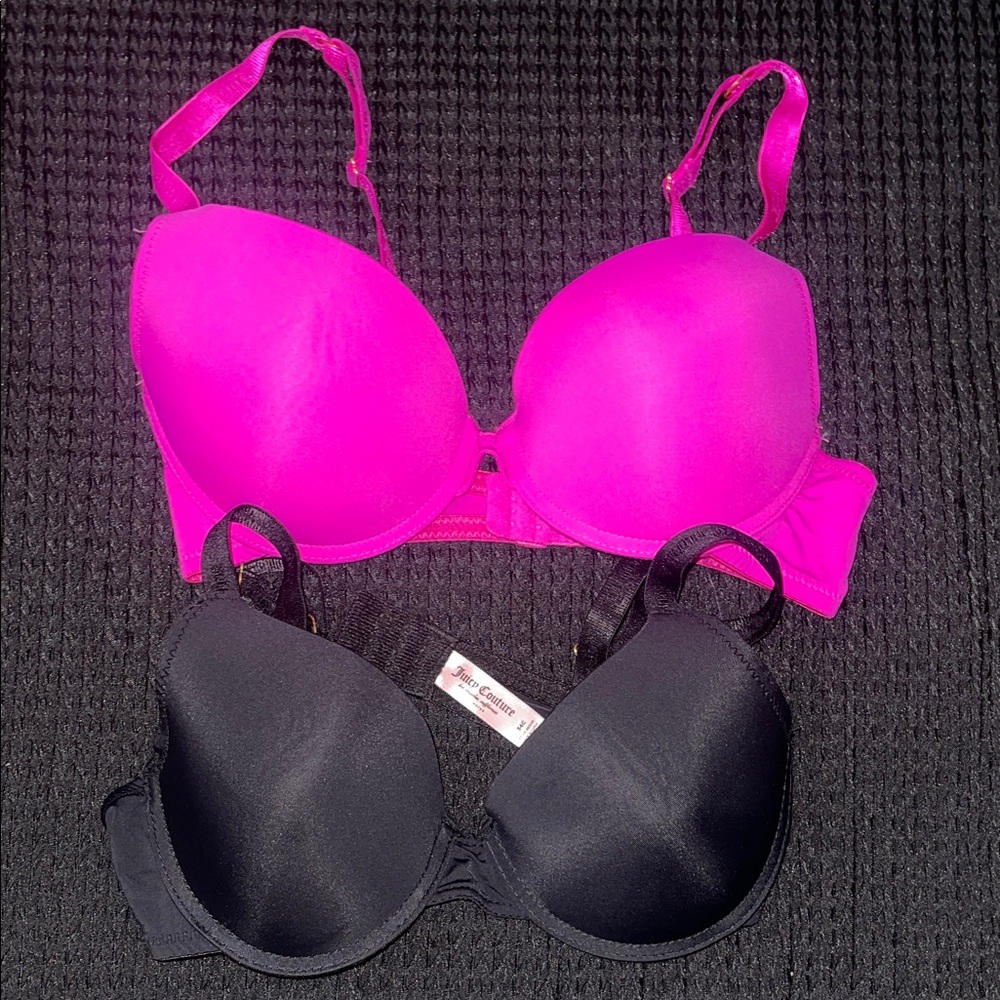 Juicy Couture Vibrant Pink and Classic Black Bra Duo